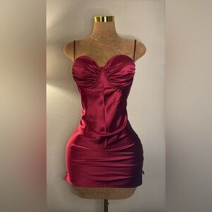 Red Silk Mini Dress